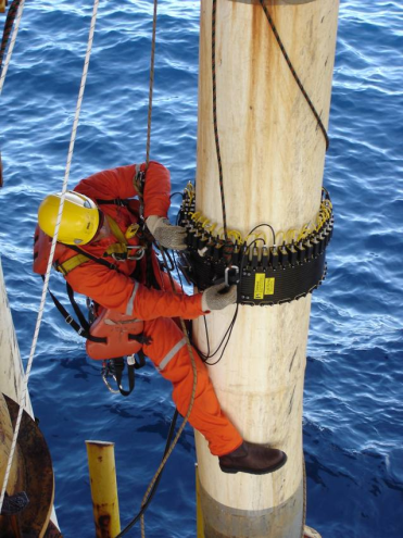 Fig. 9 b) Rope access deployment of the transducer tool