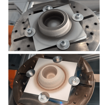 Figure 5. Example demonstration components produced using cold spray additive manufacturing