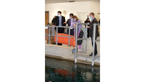 Looking over the TWI dive training pool