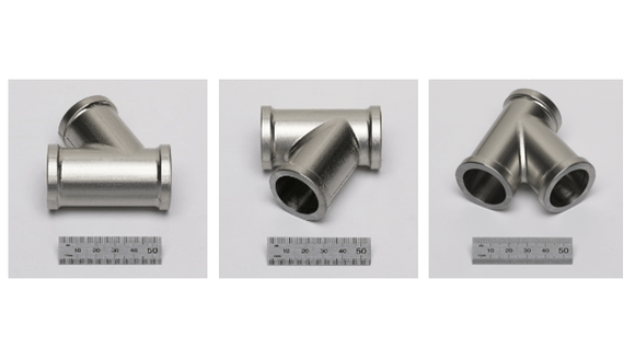 Figure 6. Submarine Y-shaped IN625 pipes produced using NNS PM HIP technique