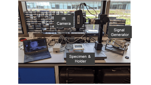 Figure 3.The Dark Lock-in Thermography (DLIT) system developed at TWI