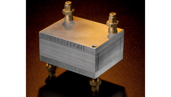 Figure 2. Al-alloy PCHE diffusion bonded demonstrator