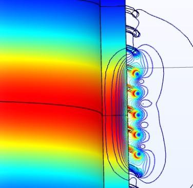 Figure 1 Simulation of electromagnetic induction post weld heat treatment.