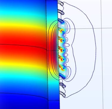 Figure 1 Simulation of electromagnetic induction post weld heat treatment.