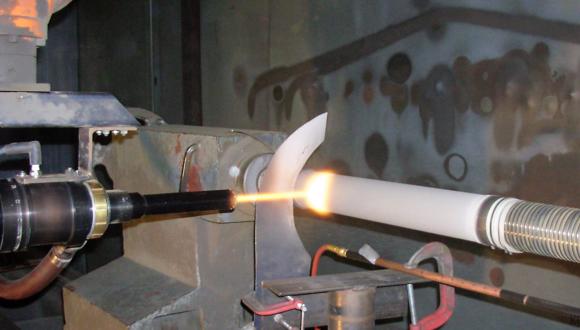 HVAF coating process. (Image provided by Kermetico)